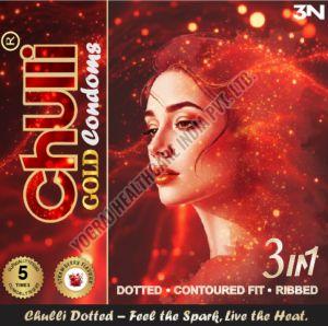 Chulli Gold 3 Pcs Dotted Strawberry Condoms