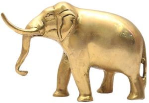 Brass Elephant, Color : Golden, Packaging Type : Thermocol Box