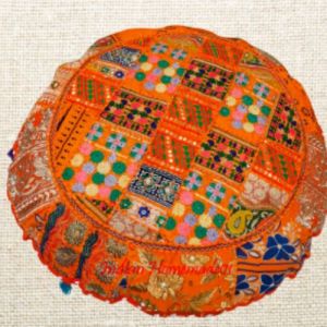 Cotton 32x32 Inches Handmade Round Floor Cushion