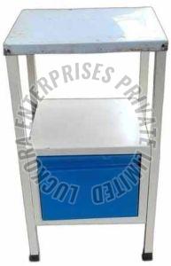 Stainless Steel Bed Side Table, Color : White & Blue ( Base )