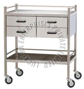 Polished Stainless Steel Medicine Trolley, Color : Silver