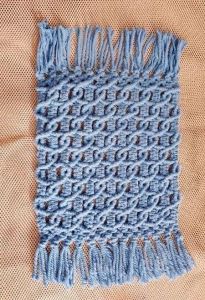 Blue Cotton Macrame Placemat, Shape : Rectangular