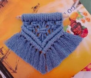 Macrame Blue Car Charm