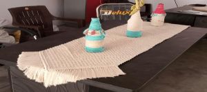 Off White Cotton Macrame Dinning Table Runner