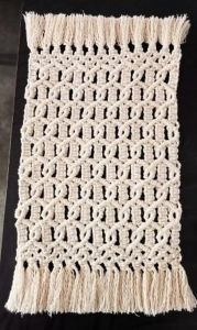 Off White Cotton Macrame Placemat for Dining Table Decor