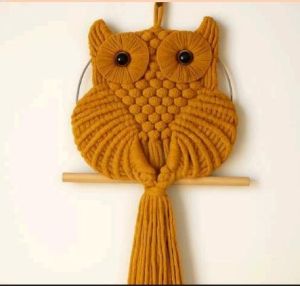 Wood Metal Owl Wall Hanging, Color : Brown, Packaging Type : Box
