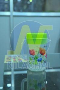 2.5 Liter Flower Printed Transparent Water Jug