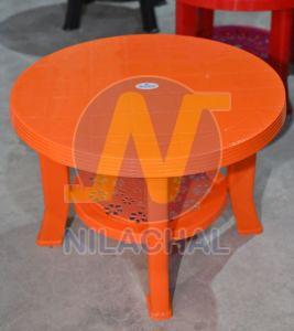 Orange Round Plastic Coffee Table