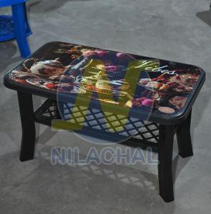 Printed Rectangular Plastic Center Table