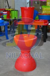 Red Plastic Damroo Stool
