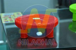 Red Plastic Round Bath Stool