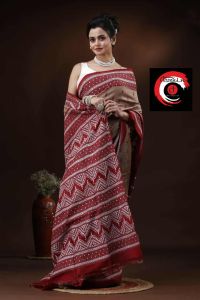 Ladies Fancy Red Kantha Sarees Festive, Cultural, Artistic Wear