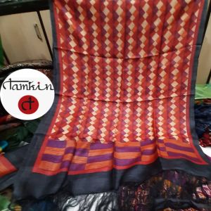 Womens Diamond Stripe Tussar Silk Stole Festive, Ethnic, Formal