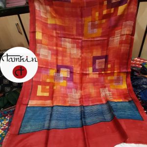 Womens Overlap Grid Tussar Silk Stole Festive, Ethnic, Formal