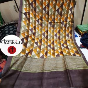 Womens Triangle Grid Tussar Silk Stole Festive, Ethnic, Formal