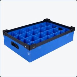Plain Folding Polypropylene Box, Color : Blue for Industrial Use