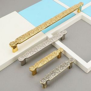 Golden and Silver Carved Cabinet Handle