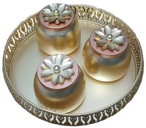 3 German Silver Jar With Round Tray