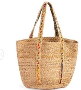 Brown Jute Braided Bag