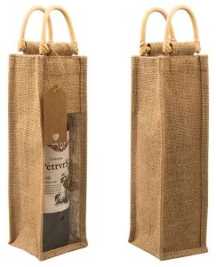 Jute Wine Bottle Bag
