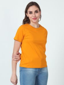 Ladies Tops, Color : Orange, Pattern : Plain