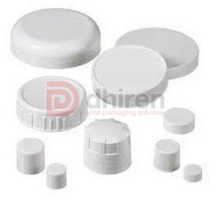Dhiren Round Plastic Screw Cap, Color : White