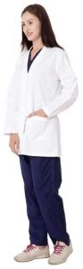 Plain Polyester Female Doctor Coat, Color : White Standard