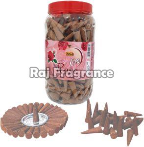 Unpolished Wood Plain 500g Jar Rose Incense Cone