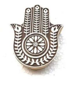 Hand Shape Wooden Printing Block 5 Inch