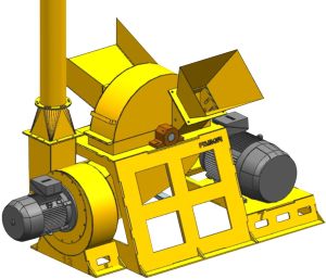 Electric 200-400 Kg/HR Wood Shredder Machine, Brand Name : FABON