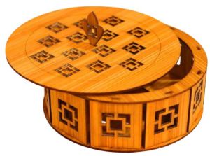 Laser Cut Wood Dry Fruit Basket