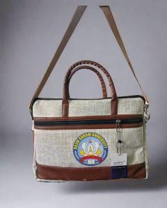 Natural Jute Cotton Fabric Laptop Bag