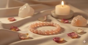 Gemstone Polished Natural Peach Moonstone Beaded Bracelet