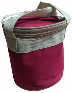 Plain Maroon Rexine Lunch Box Bag