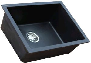 Matte / Satin 27x22 Inch Black Stainless Kitchen Sink