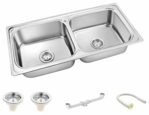 36x18 Inch SS Double Bowl Kitchen Sink