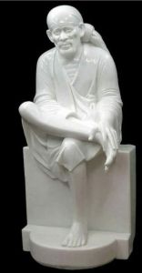 Polished White Marble Sai Baba Statue, Packaging Type : Thermocol Box