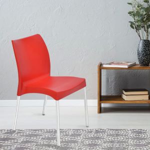 Nilkamal Novella Red Plastic Armless Chair