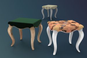 Rectangular Wooden Base Stool