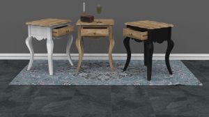 Single Drawer Solid Wooden Side Table