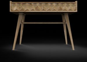 Wooden Diamond Carved Console Table