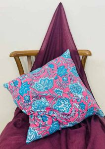 Printed Cotton Flowers Print Cushion Cover