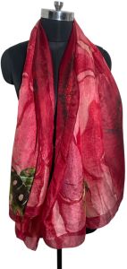 Silk Habutai Digital Printed Traditional Art Scarves