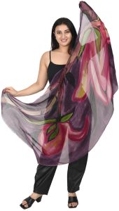 Wool Silk Hand Printed Floral Scarves