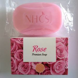 Coconut Oil Handmade Rose Soap, Color : Pink