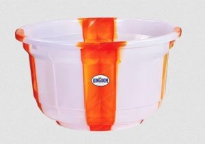 Orange and White Plastic Plain Tub, Capacity : 25 Liters