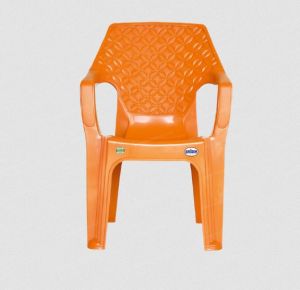 Orange Plastic Arm Chair for Modern Interiors, Patios, Cafes, Lounges