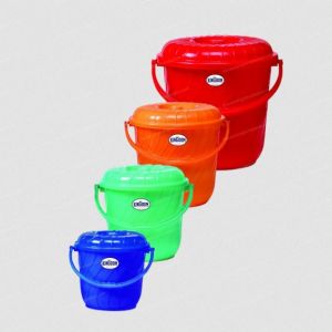 Plastic Eco Bucket With Lid for Storage, Cleaning, Utility Tasks
