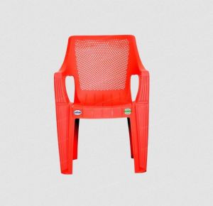 Red Plastic High Back Chair