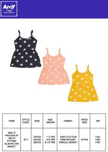 Dots Cotton Sinker Girls Striped Frocks Formal